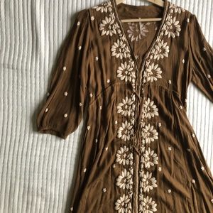 Free People Embroidered Fable Midi Dress
